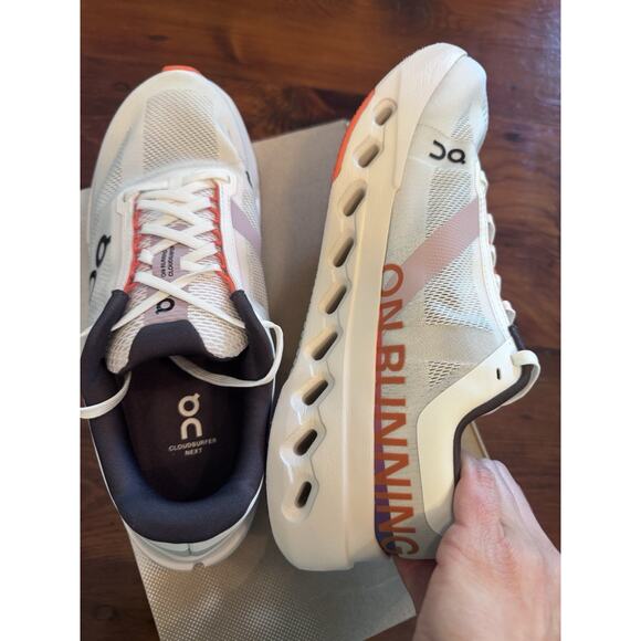 On oncloud Cloudsurfer Next Running Shoes Women 8.5 White/Flame LaceUp - Picture 14 of 16